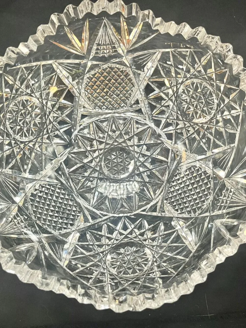 Antique American Brilliant Period Cut Glass Bowl